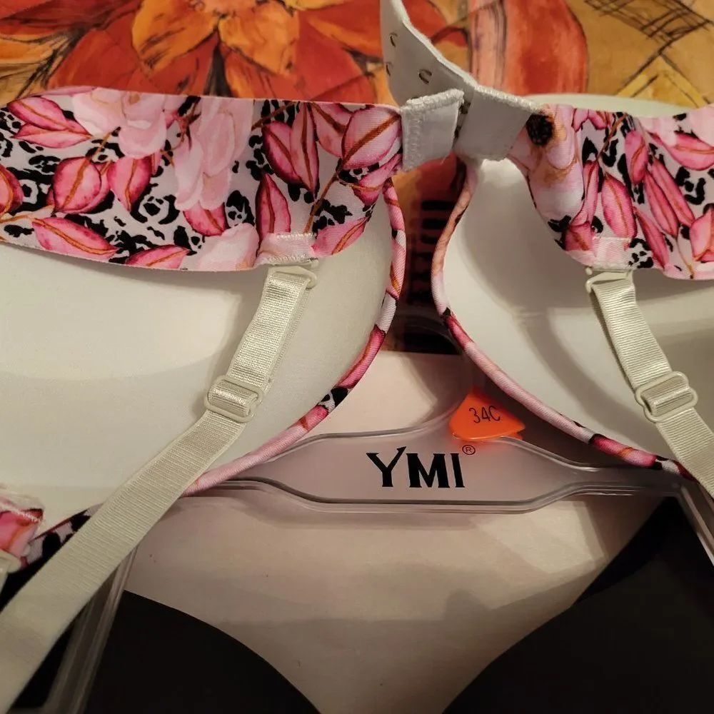 BRANDNEW YMI Women's Print and Solid Push-Up Bra Set, 3-Pac - Picture 12 of 16